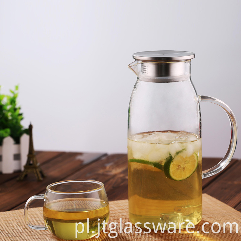 Glass Pitcher with Stainless Steel Lid